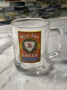 Vintage West End Lager South Australian Brewing Co Ltd Glass Beer Mug Stein